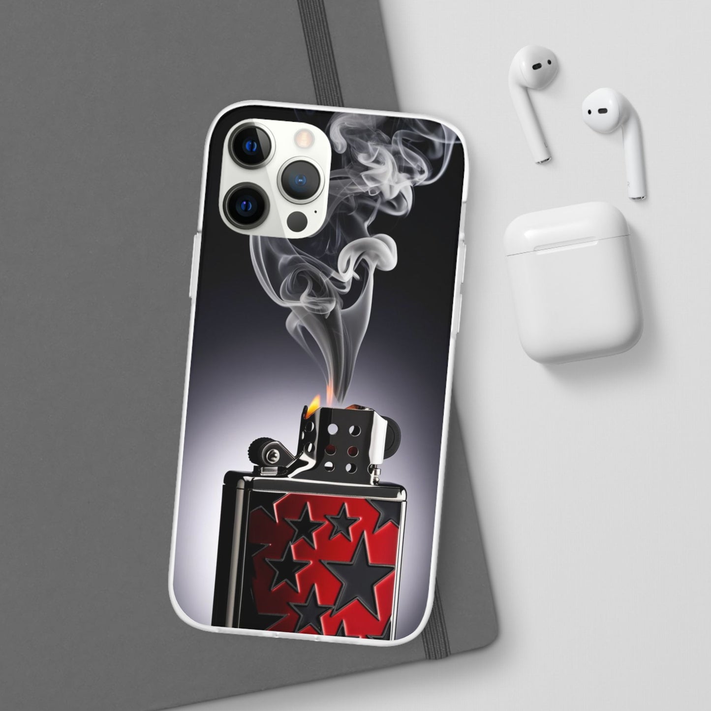 Stylish Flexi Case with Smoke and Stars Design | Unique Phone Accessory