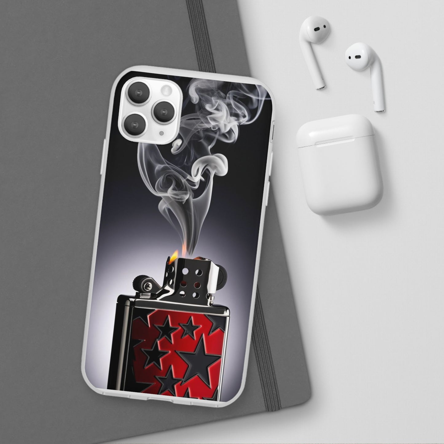 Stylish Flexi Case with Smoke and Stars Design | Unique Phone Accessory