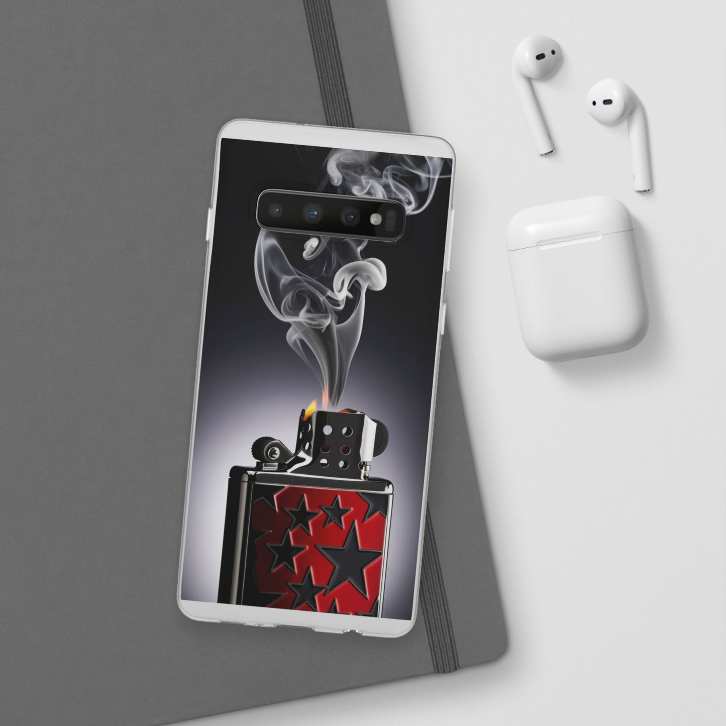 Stylish Flexi Case with Smoke and Stars Design | Unique Phone Accessory