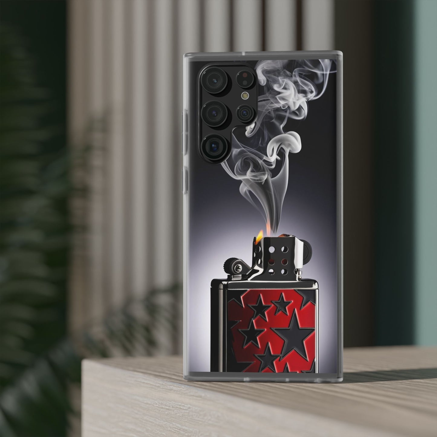 Stylish Flexi Case with Smoke and Stars Design | Unique Phone Accessory