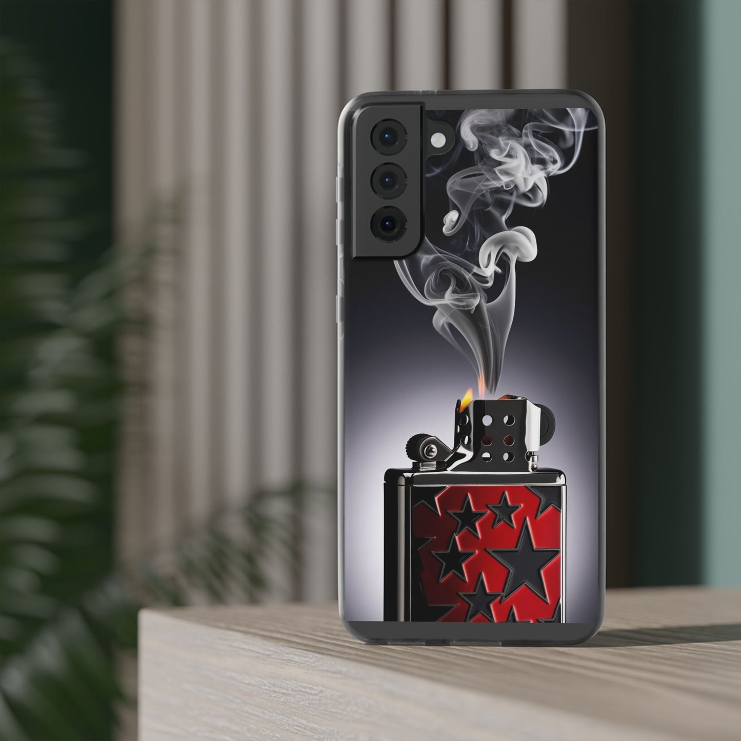 Stylish Flexi Case with Smoke and Stars Design | Unique Phone Accessory