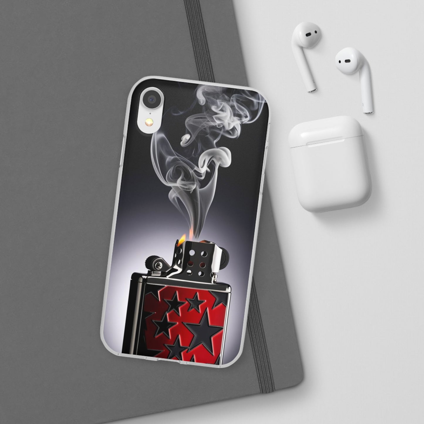 Stylish Flexi Case with Smoke and Stars Design | Unique Phone Accessory