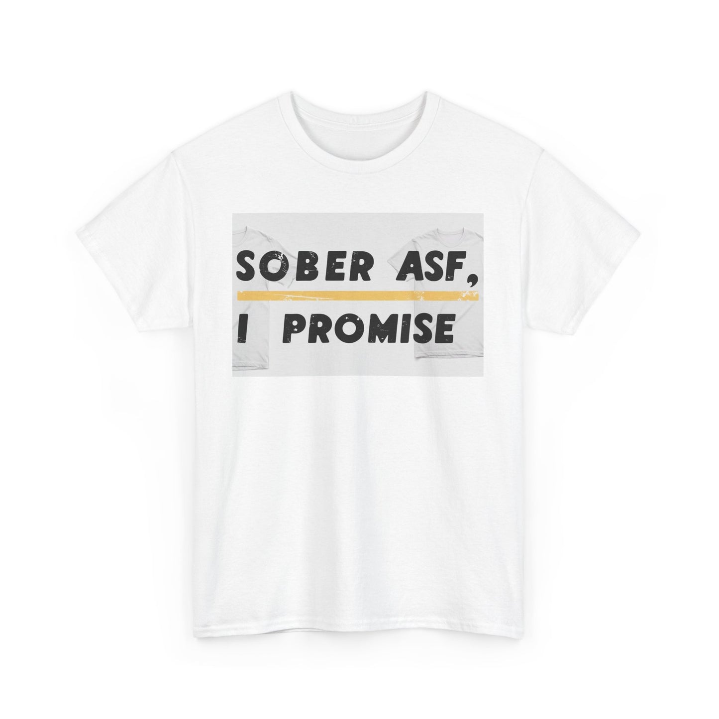 Sober ASF Unisex Heavy Cotton Tee - Motivational Graphic T-Shirt for Recovery Support