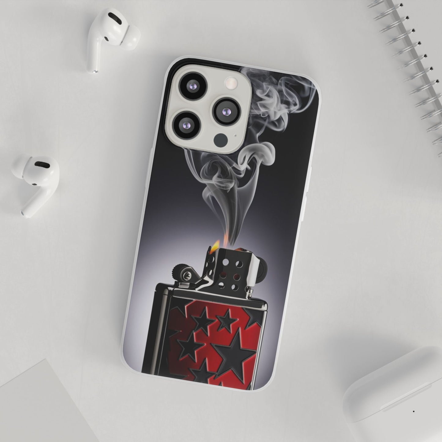 Stylish Flexi Case with Smoke and Stars Design | Unique Phone Accessory