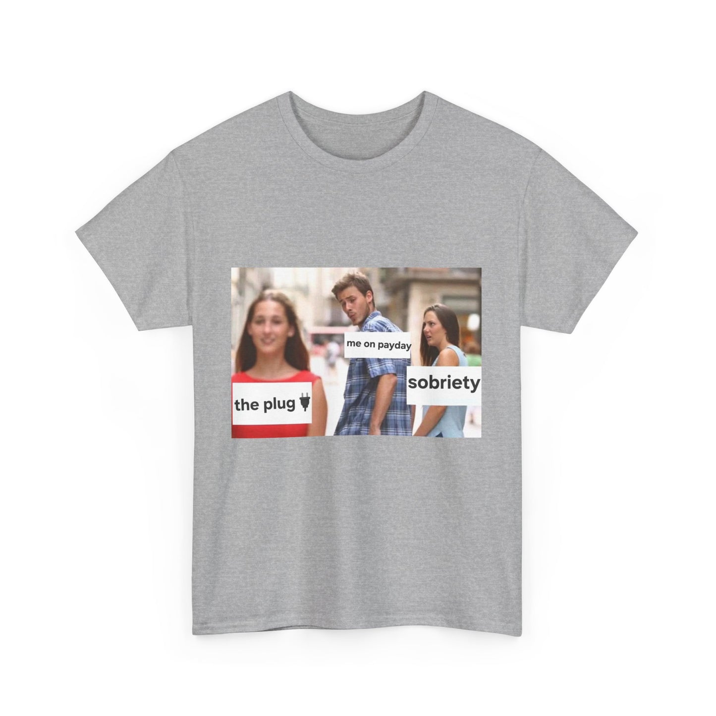 Meme Unisex Heavy Cotton Tee - 'Merch for Misfits' Graphic Shirt with Sobriety Theme
