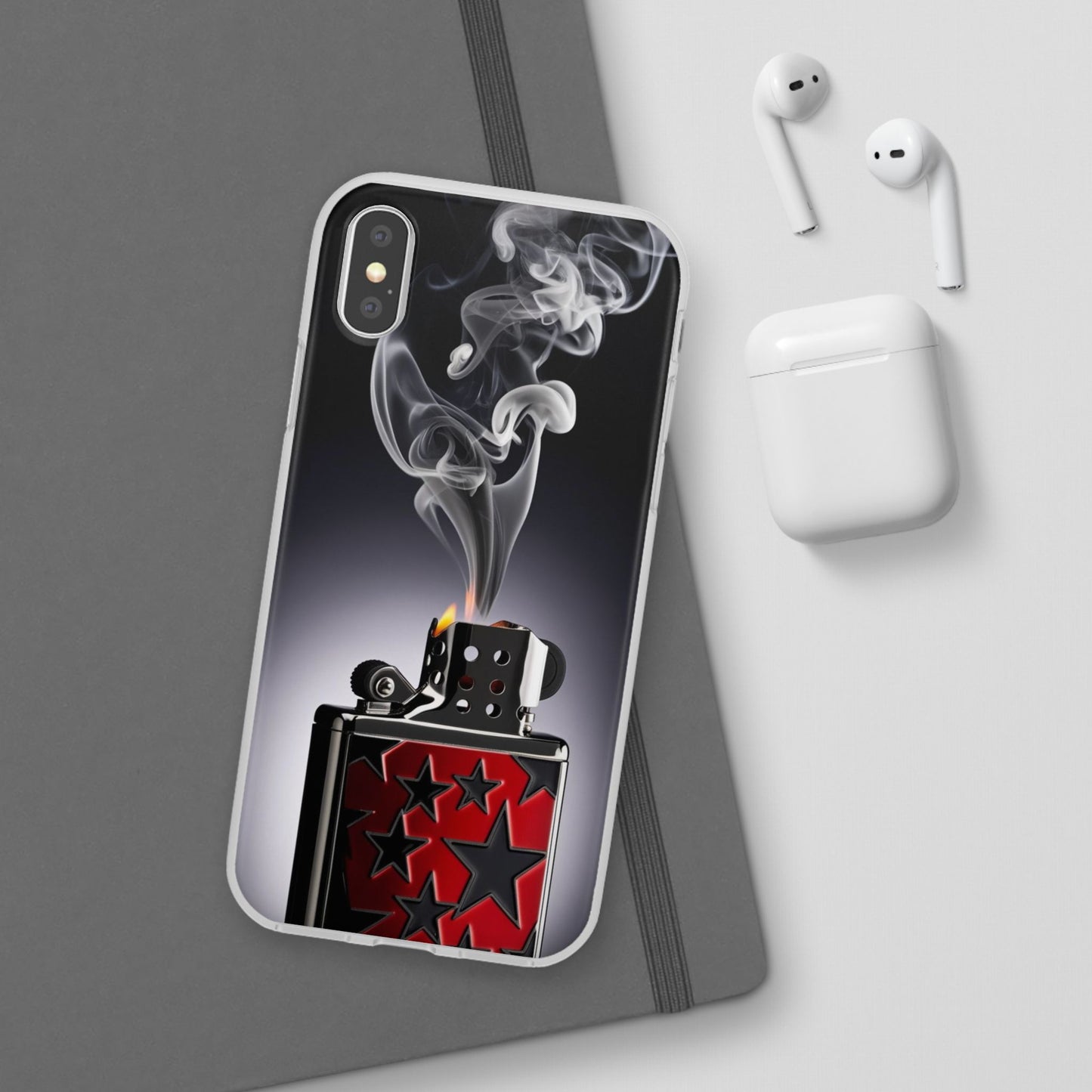 Stylish Flexi Case with Smoke and Stars Design | Unique Phone Accessory