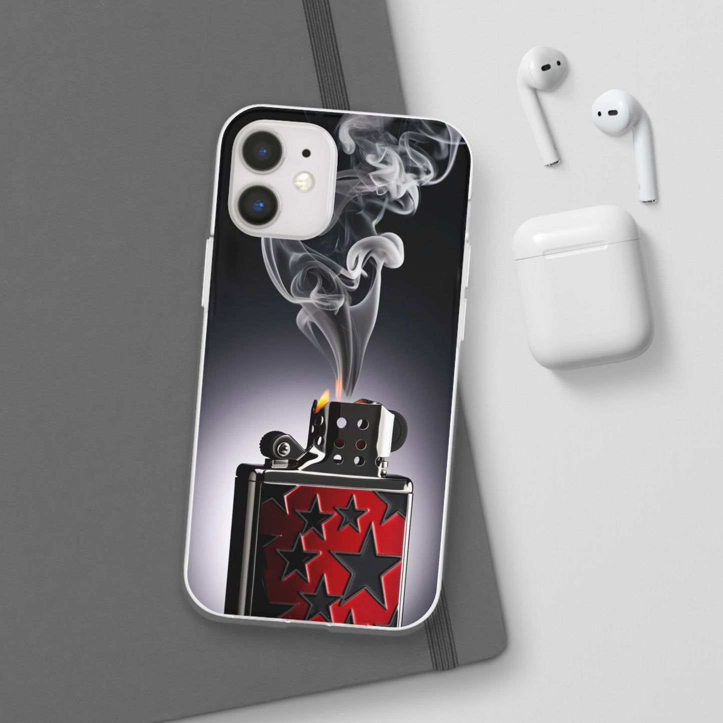 Stylish Flexi Case with Smoke and Stars Design | Unique Phone Accessory