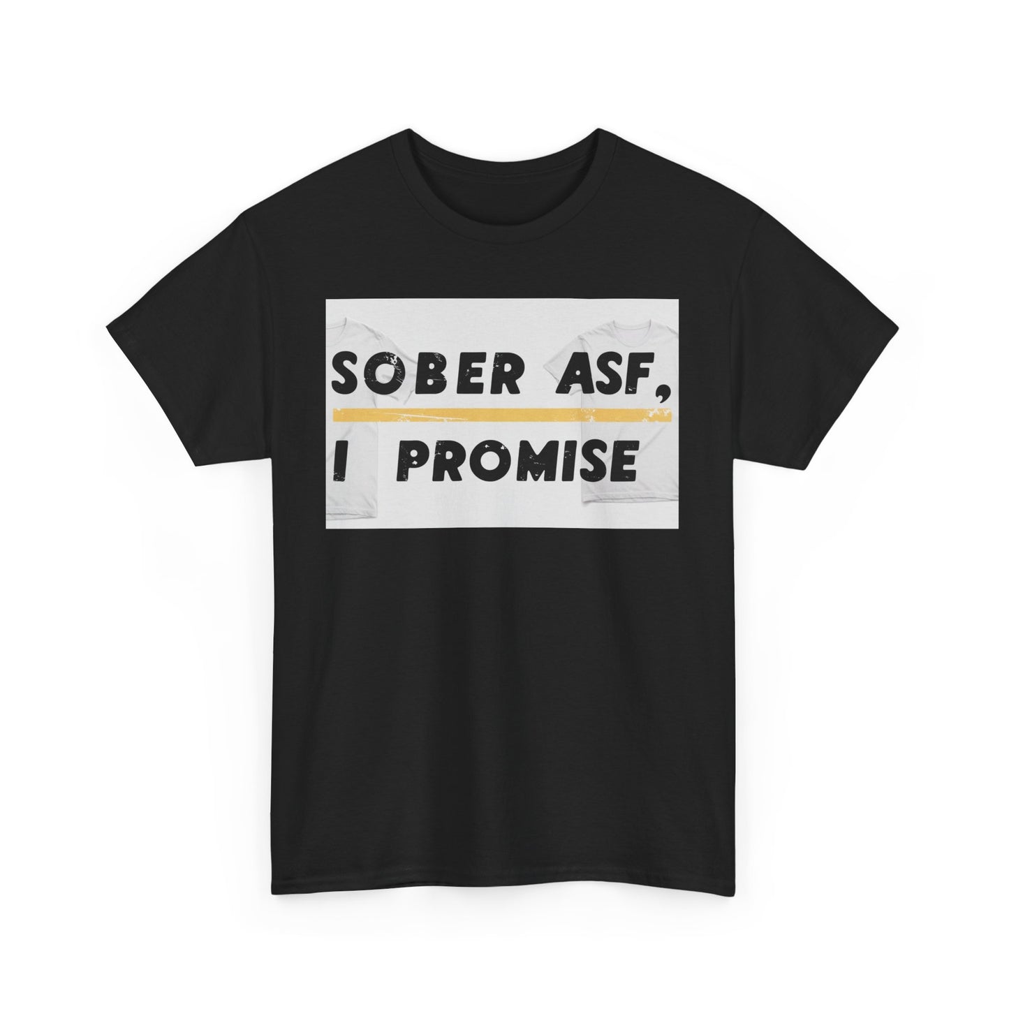 Sober ASF Unisex Heavy Cotton Tee - Motivational Graphic T-Shirt for Recovery Support