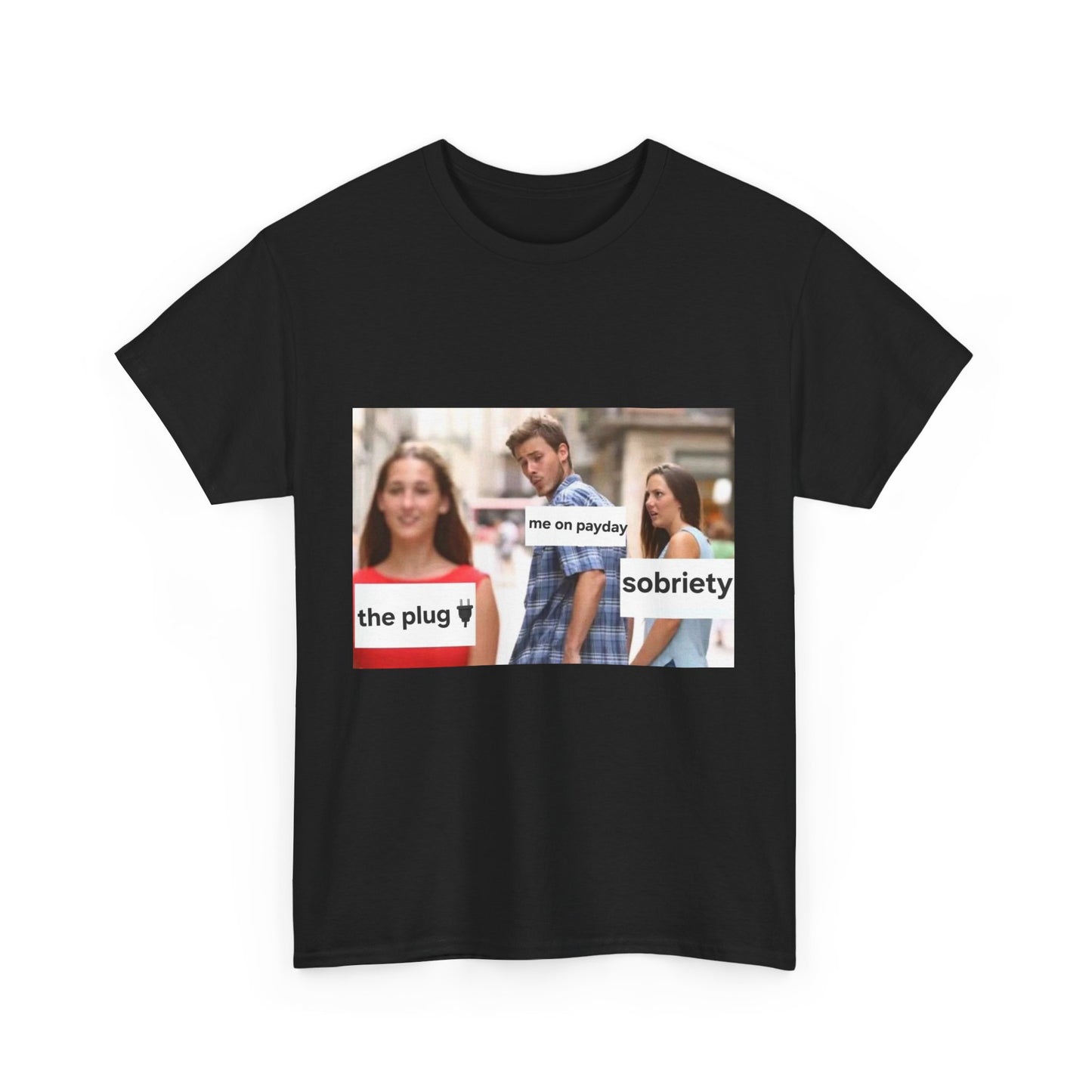 Meme Unisex Heavy Cotton Tee - 'Merch for Misfits' Graphic Shirt with Sobriety Theme