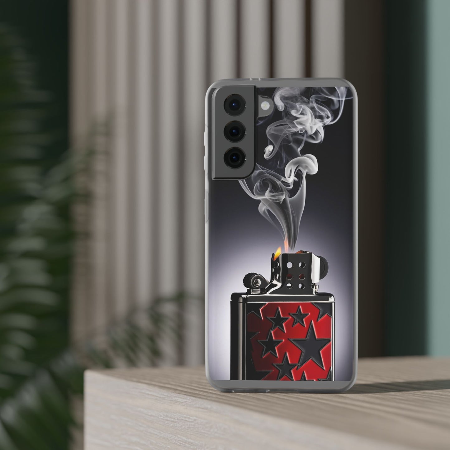 Stylish Flexi Case with Smoke and Stars Design | Unique Phone Accessory
