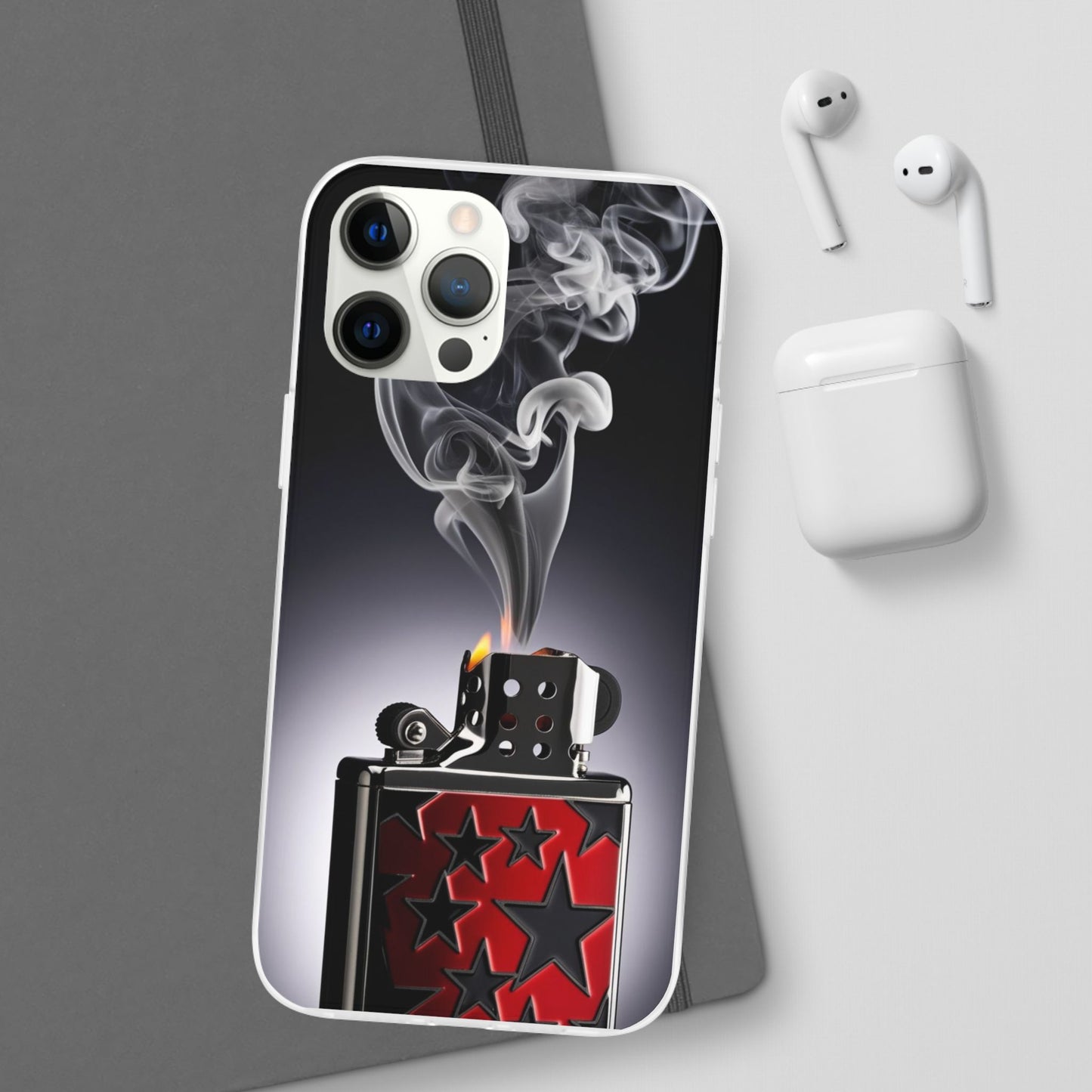 Stylish Flexi Case with Smoke and Stars Design | Unique Phone Accessory