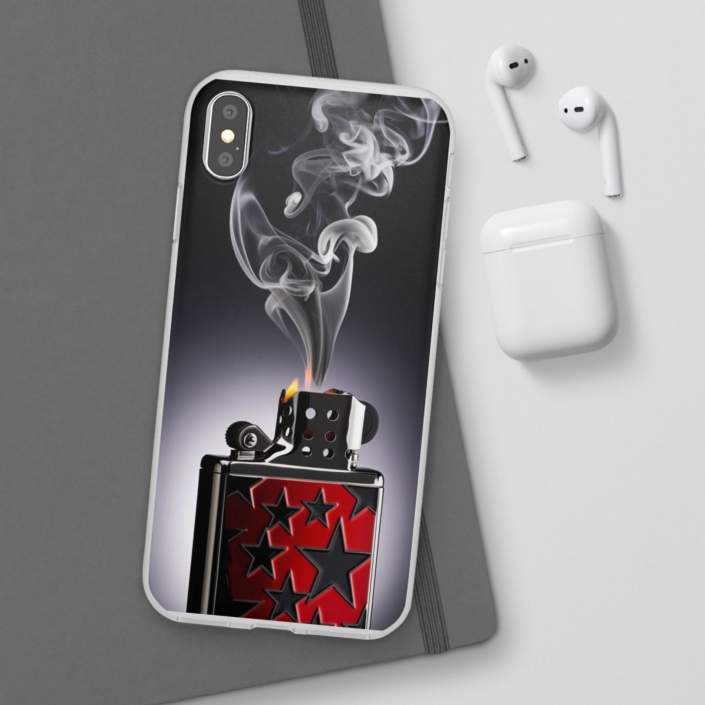 Stylish Flexi Case with Smoke and Stars Design | Unique Phone Accessory