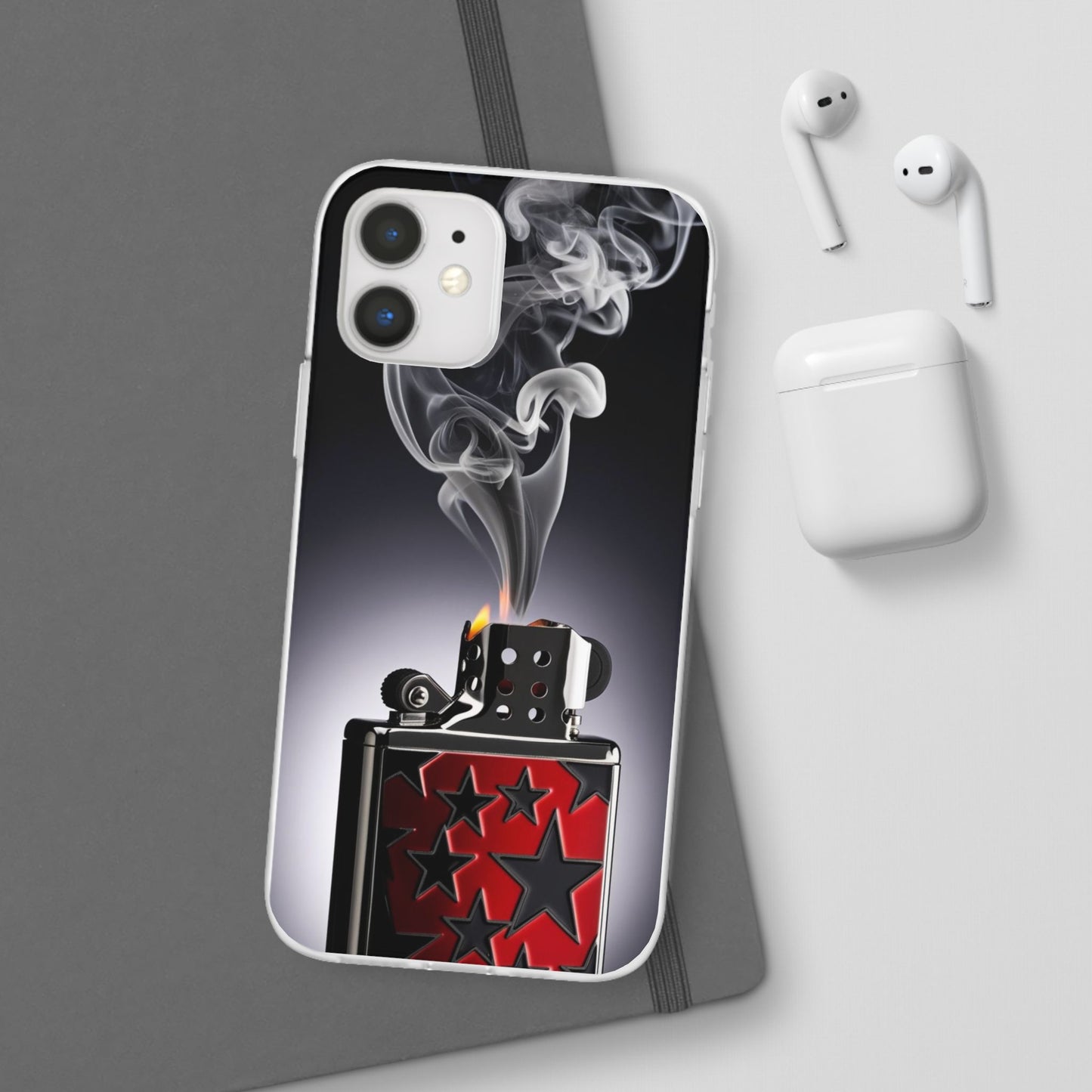 Stylish Flexi Case with Smoke and Stars Design | Unique Phone Accessory