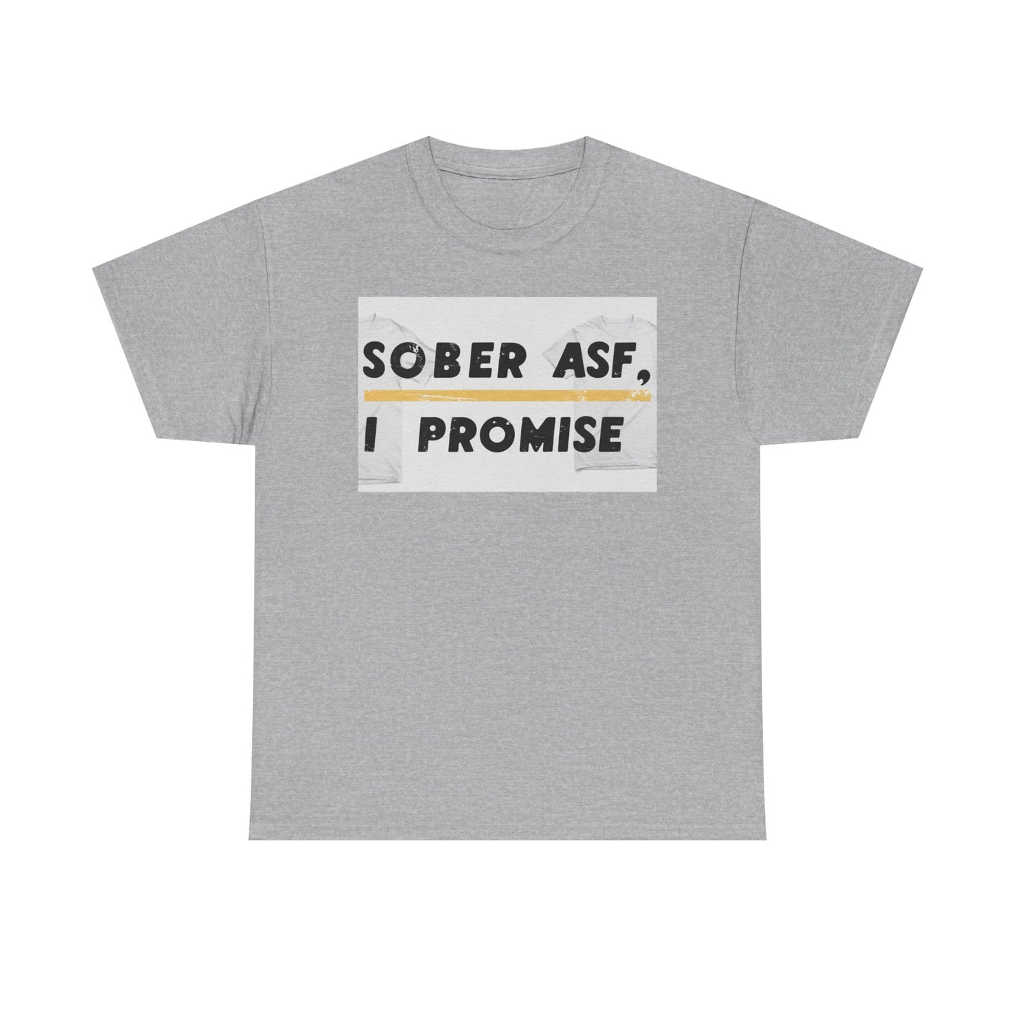 Sober ASF Unisex Heavy Cotton Tee - Motivational Graphic T-Shirt for Recovery Support