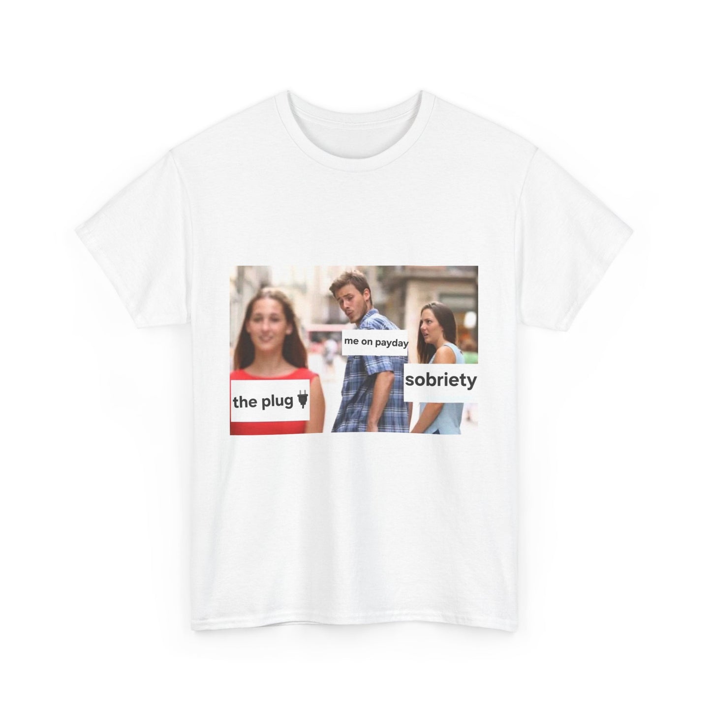 Meme Unisex Heavy Cotton Tee - 'Merch for Misfits' Graphic Shirt with Sobriety Theme