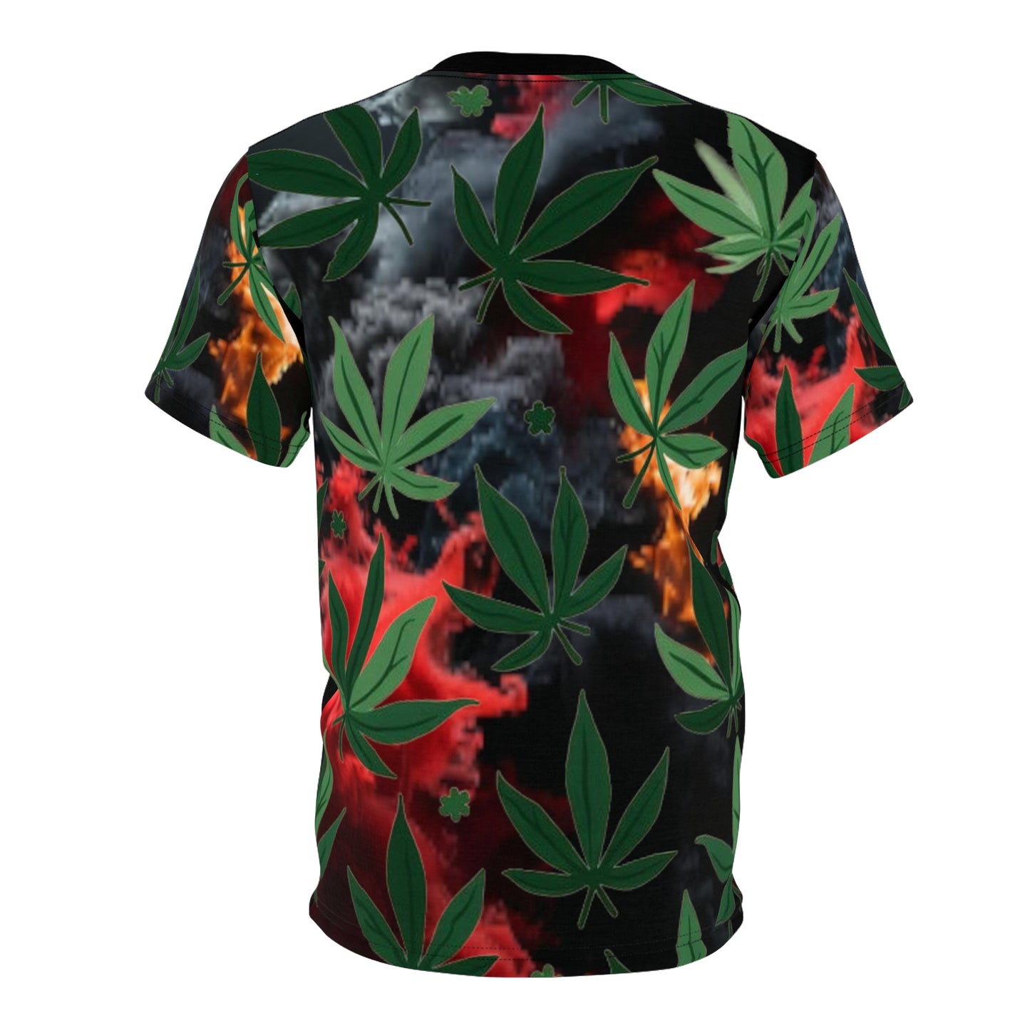 "Smoke Up" Weed Leaf with Smokey Background - 420 Friendly All Over Print Tee
