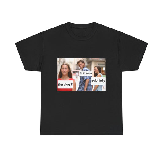 Meme Unisex Heavy Cotton Tee - 'Merch for Misfits' Graphic Shirt with Sobriety Theme