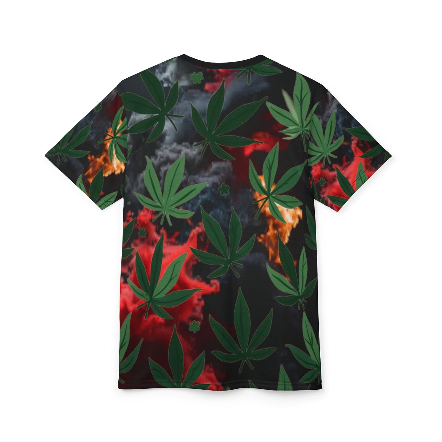 "Smoke Up" Weed Leaf with Smokey Background - 420 Friendly All Over Print Tee